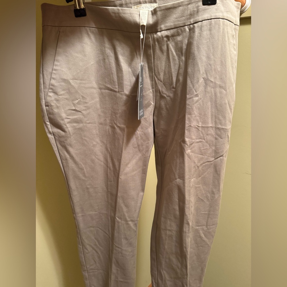 Eileen Fisher Stone Organic Cotton Trousers